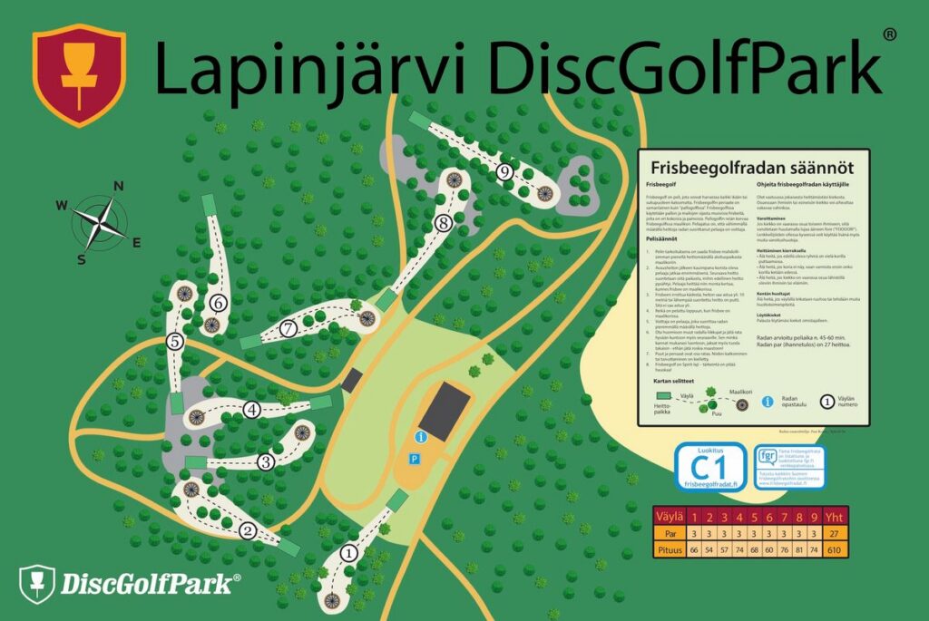 Frisbeegolfrata Lapinjärvellä
